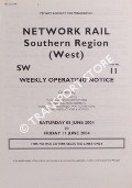 Book cover of Weekly Operating Notice containing Temporary Speed Restrictions, Engineering Arrangements, Signalling & Permanent Way Alterations, General Instructions and Notices, 5 to 11 June 2004 by Network Rail Southern Region (West)